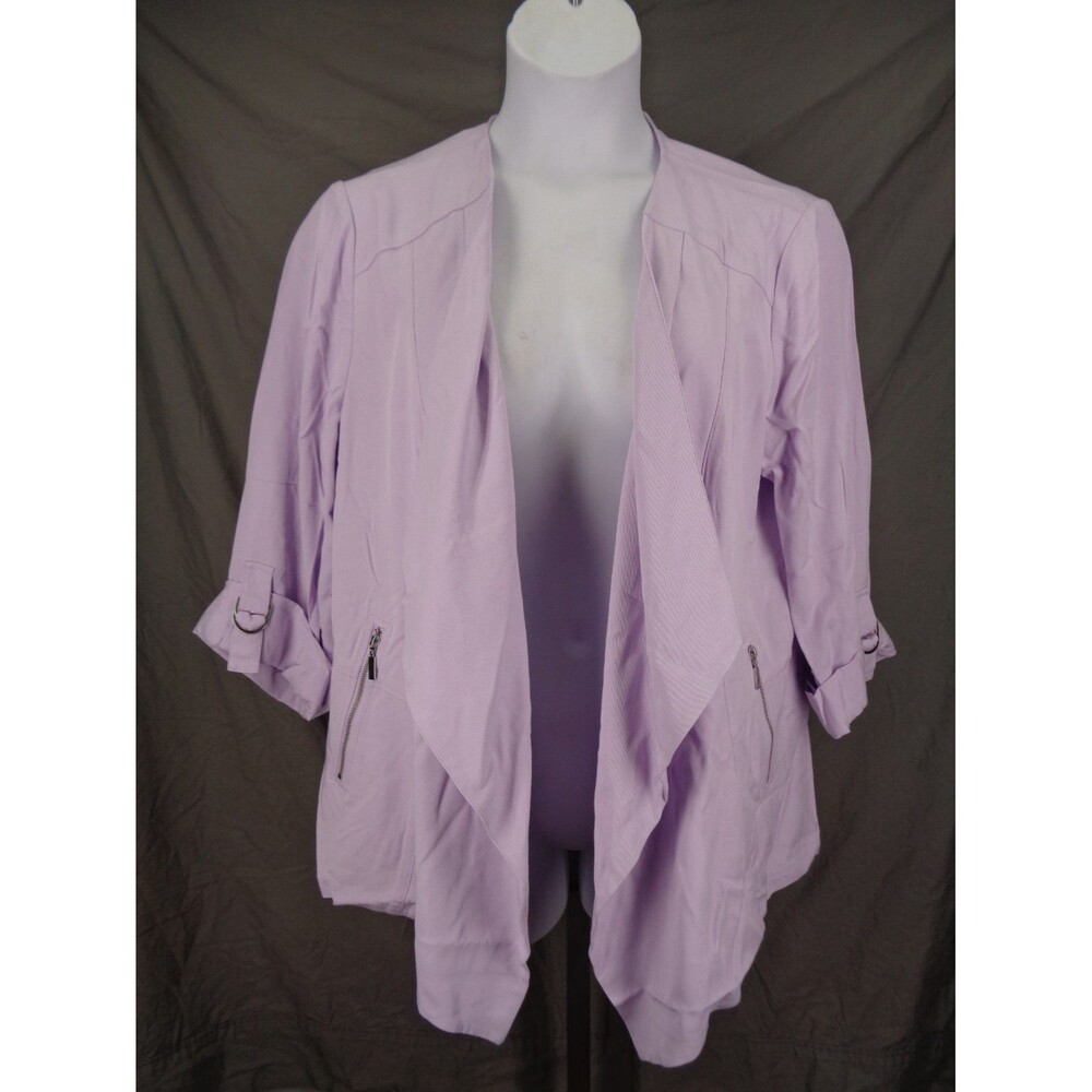 Chicos Soft Drape Jacket Light Petunia Lavender Size 3 (16) XL New